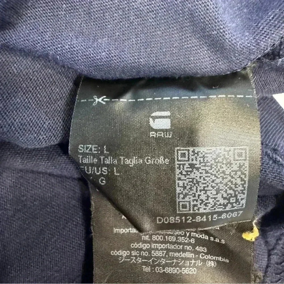 G Star Raw Men’s Navy Blue Short Sleeve Tee Shirt Size L - Picture 5 of 7